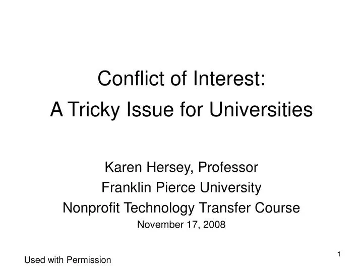 conflict of interest a tricky issue for universities