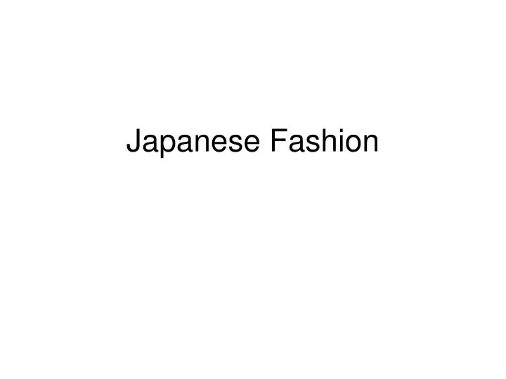 japanese fashion