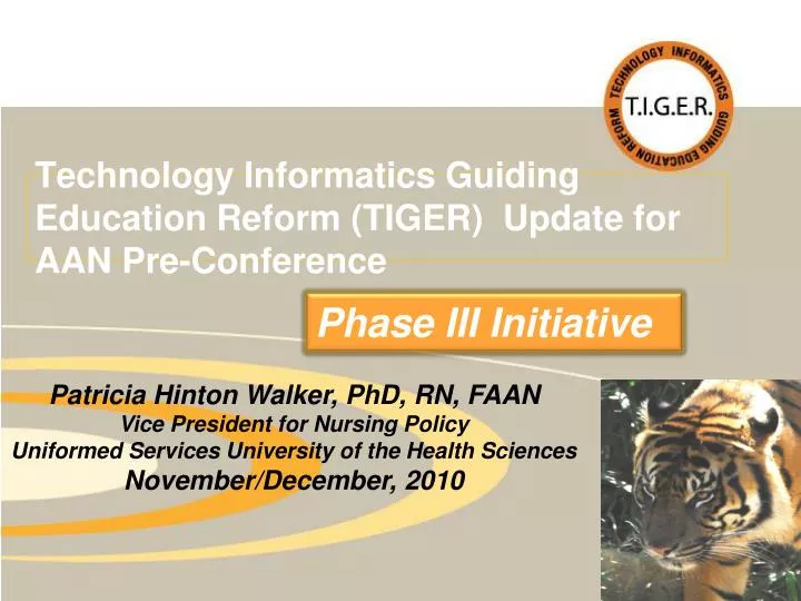 technology informatics guiding education reform tiger update for aan pre conference