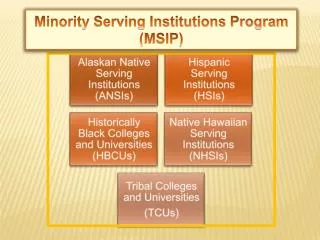 Minority Serving Institutions Program (MSIP)