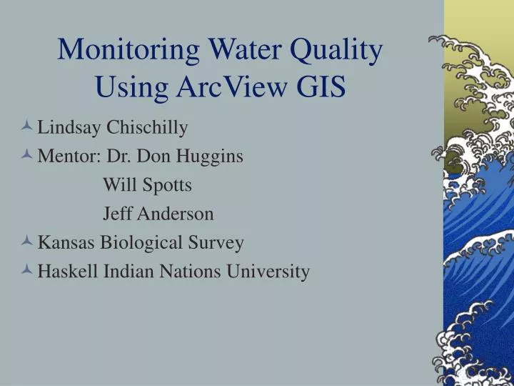 monitoring water quality using arcview gis