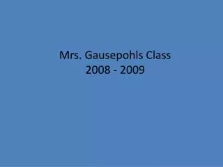 Mrs. Gausepohls Class 2008 - 2009