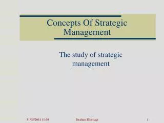 Concepts Of Strategic Management