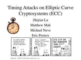 Timing Attacks on Elliptic Curve Cryptosystems (ECC)
