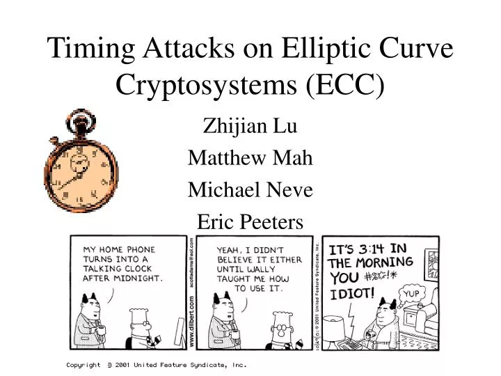 timing attacks on elliptic curve cryptosystems ecc