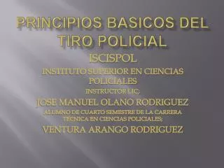 PRINCIPIOS BASICOS DEL TIRO POLICIAL