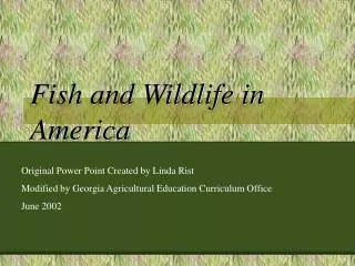 Fish and Wildlife in America