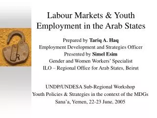 Labour Markets &amp; Youth Employment in the Arab States