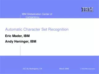 Automatic Character Set Recognition