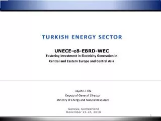 TURKISH ENERGY SECTOR