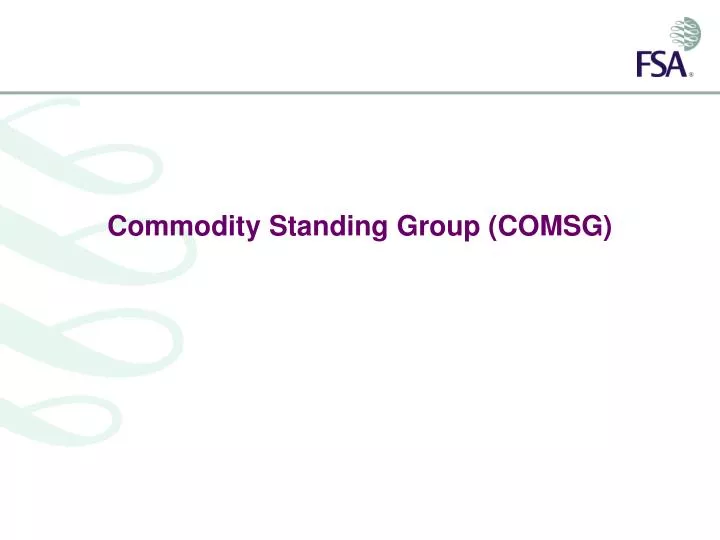 commodity standing group comsg