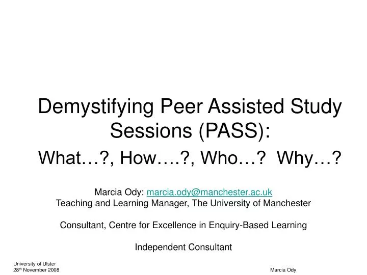 demystifying peer assisted study sessions pass what how who why
