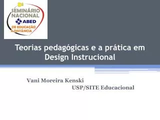 Teorias pedagógicas e a prática em Design Instrucional