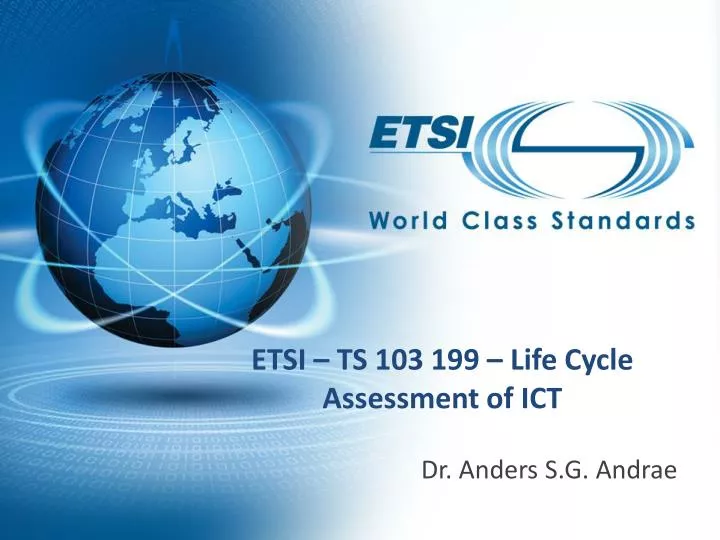 etsi ts 103 199 life cycle assessment of ict