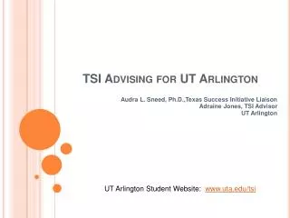 TSI Advising for UT Arlington