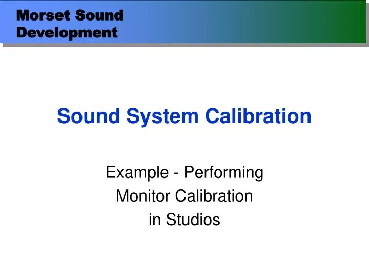 sound system calibration