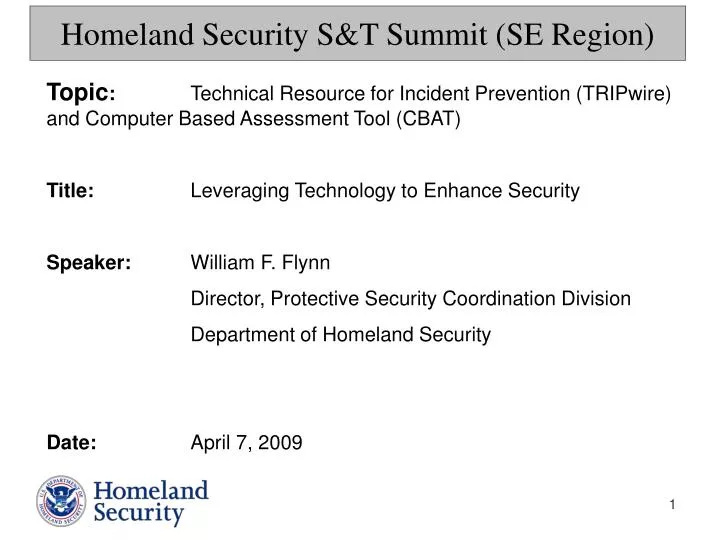 homeland security s t summit se region