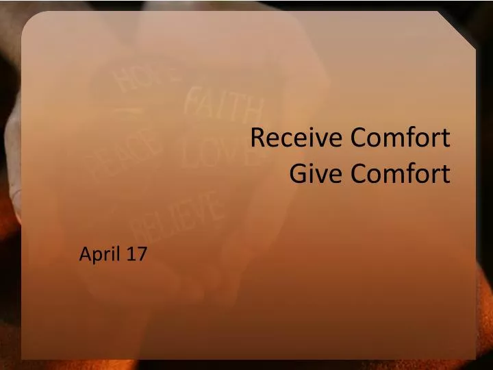 receive comfort give comfort