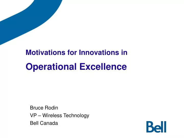 motivations for innovations in operational excellence