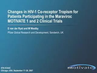 Changes in HIV-1 Co-receptor Tropism for Patients Participating in the Maraviroc MOTIVATE 1 and 2 Clinical Trials