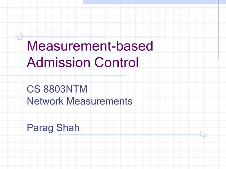 measurement based admission control