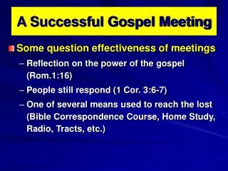 A Successful Gospel Meeting