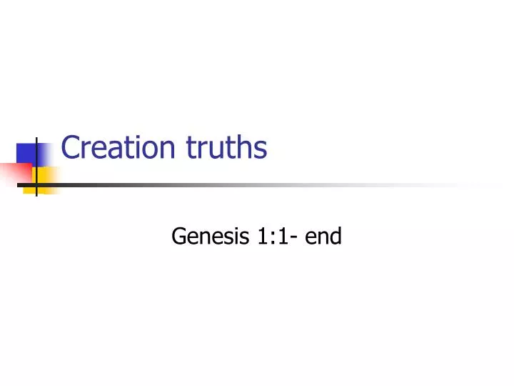 creation truths