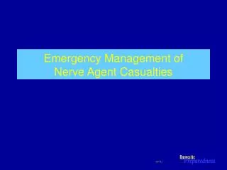 Emergency Management of Nerve Agent Casualties