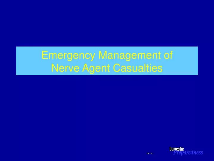 emergency management of nerve agent casualties