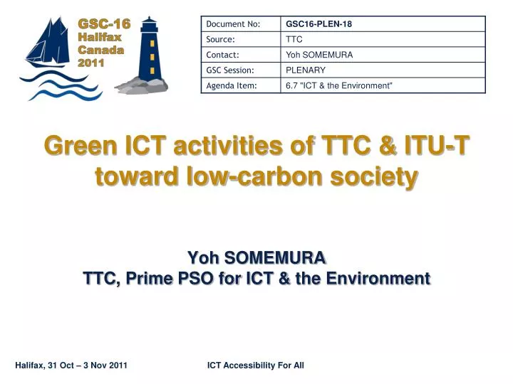 green ict activities of ttc itu t toward low carbon society