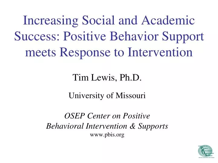 increasing social and academic success positive behavior support meets response to intervention