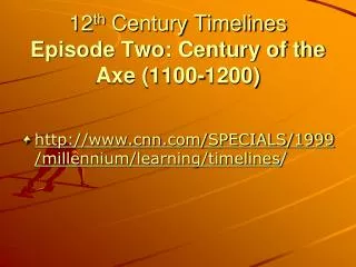 12 th Century Timelines Episode Two: Century of the Axe (1100-1200)