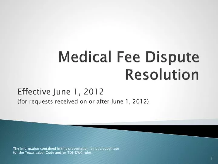 medical fee dispute resolution