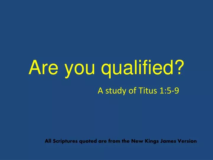 are you qualified