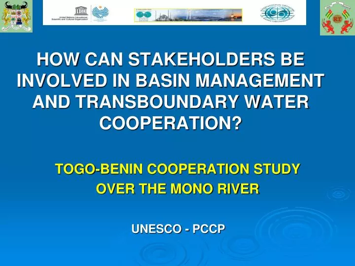 how can stakeholders be involved in basin management and transboundary water cooperation