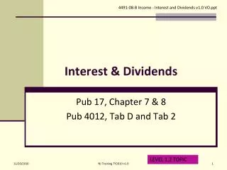 Interest &amp; Dividends