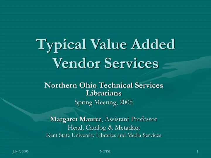 typical value added vendor services