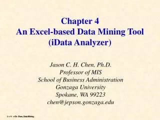 Chapter 4 An Excel-based Data Mining Tool (iData Analyzer)