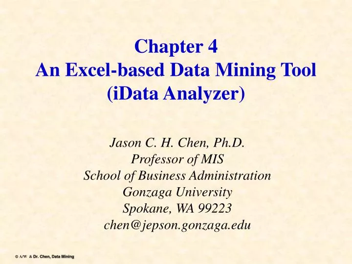 chapter 4 an excel based data mining tool idata analyzer
