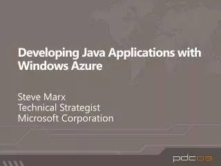 Developing Java Applications with Windows Azure