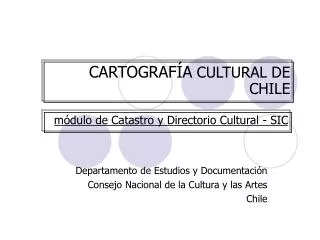 CARTOGRAFÍA CULTURAL DE CHILE