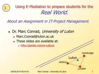 Using E-Mediation to prepare students for the Real World .