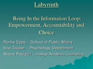 Labyrinth Being In the Information Loop: Empowerment, Accountability and Choice