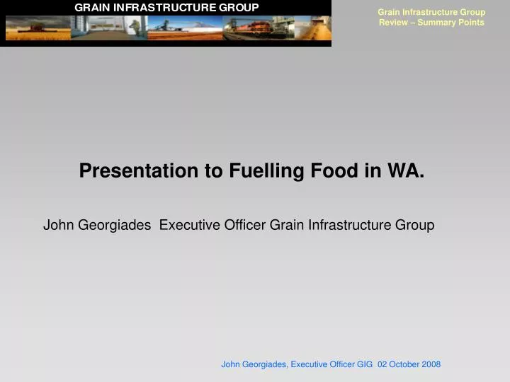 grain infrastructure group review summary points