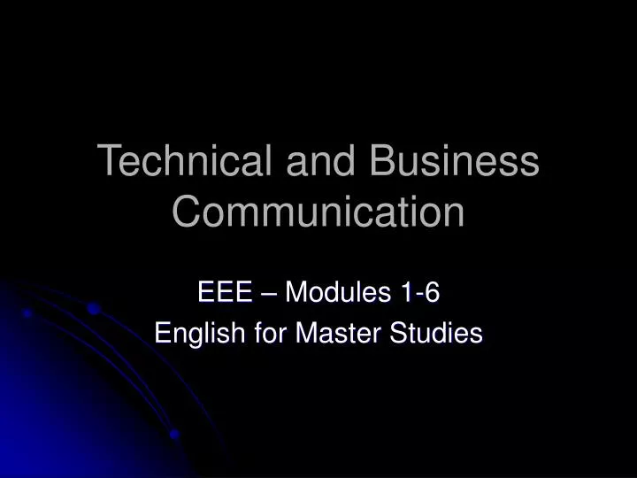 technical and business communication