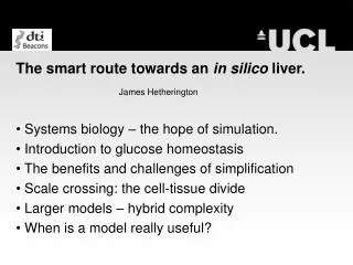 The smart route towards an in silico liver.