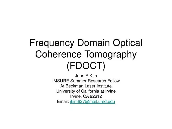 frequency domain optical coherence tomography fdoct