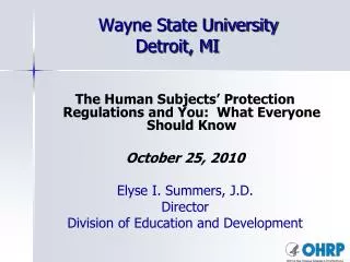 Wayne State University Detroit, MI