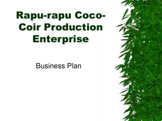 Rapu-rapu Coco-Coir Production Enterprise