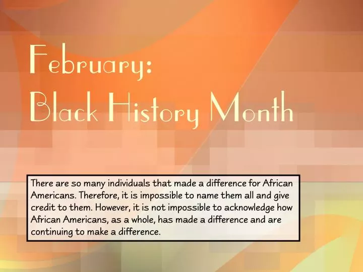 february black history month